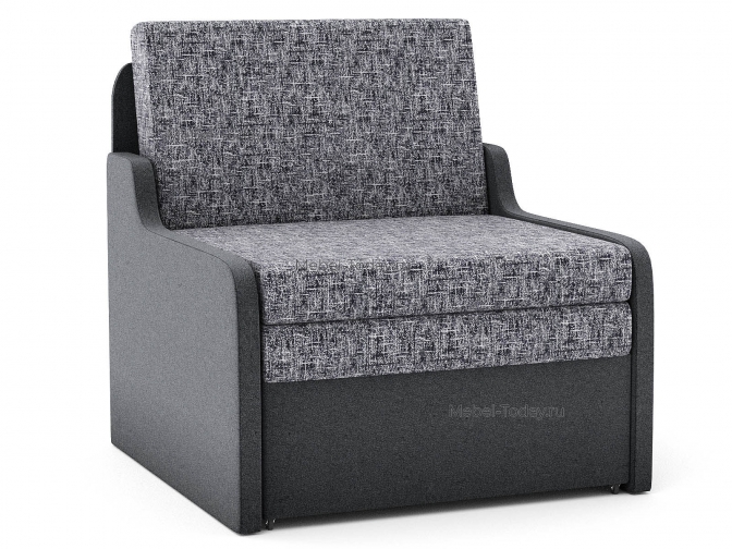 Крелсо-кровать Марина 80 БП (без подлокотников) выкатное малогабаритное на металлокаркасе обивка флок серый или коричневый