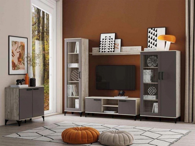 Гостиная Марсель 1 Дуб Крафт серый