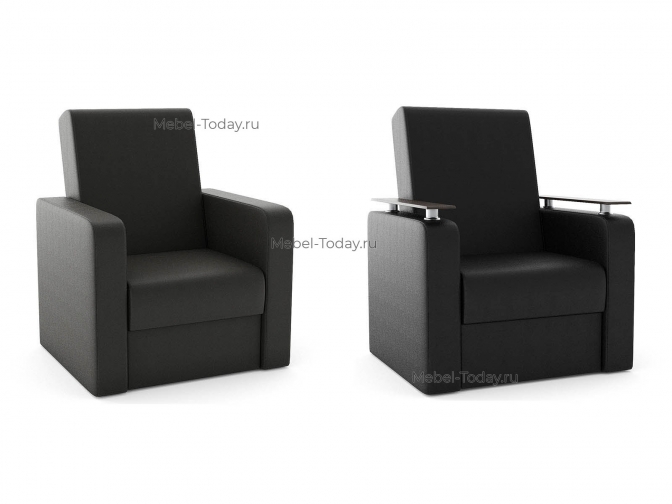 Кресло без механизма Офисное, экокожа черная, коричневая или белая (светло-бежевая)