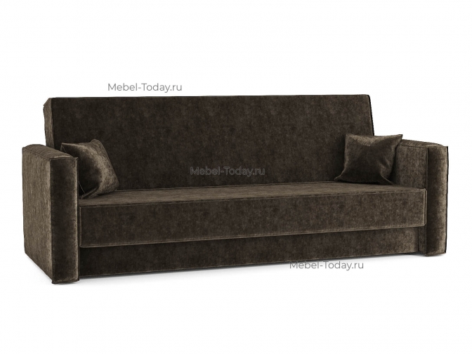 Диван книжка Лофт с узкими боковинами обивка Плюш коричневый