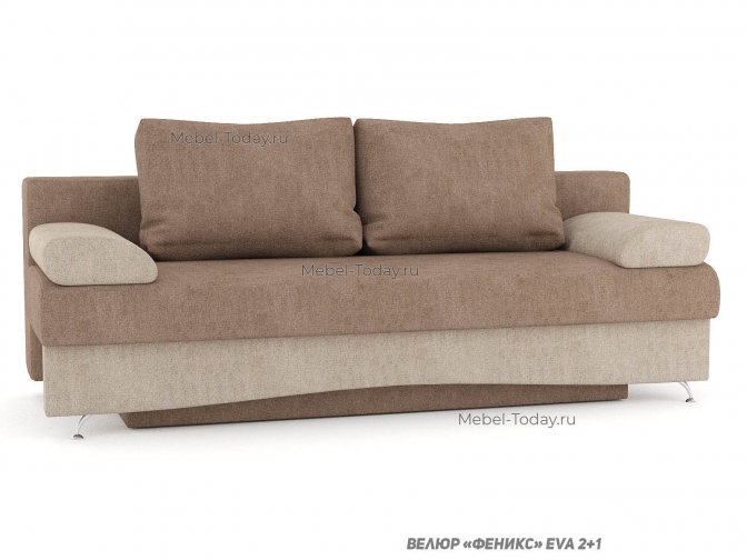 Диван еврокнижка без подлокотников - ППУ, пружинный или ортопедический, обивка велюр и бархат