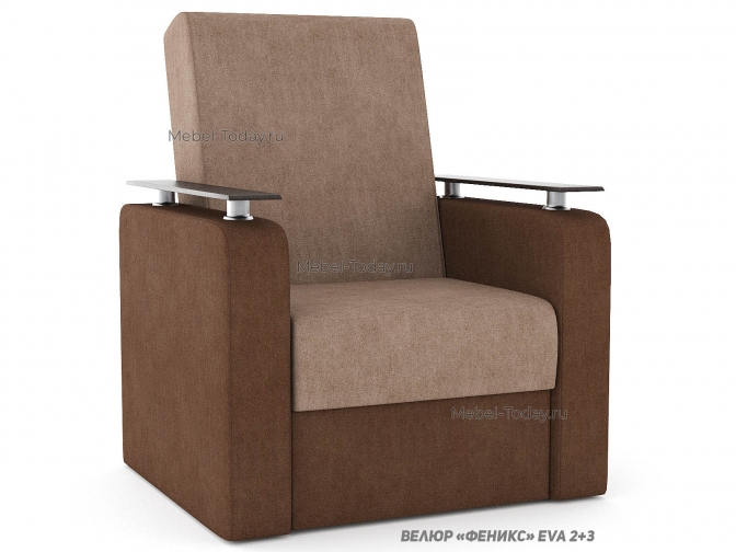 Кресло без механизма Шарк с деревянными подлокотниками МДФ, обивка рогожка, велюр, экокожа