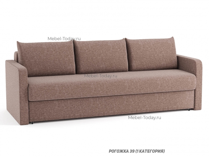 Диван Порту с подлокотинками 8 см, еврокнижка, спальное место 150*190 см, обивка рогожка, велюр, бархат, флок