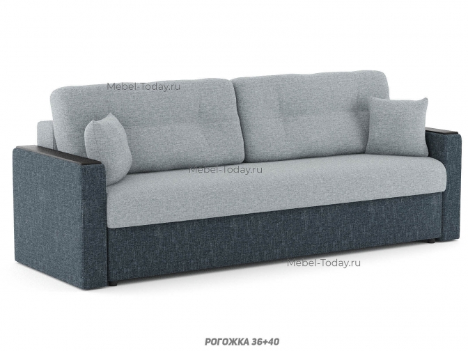 Диван еврокнижка Атлант 140х190, ППУ, пружинный или ортопедический, еврокнижка или пантограф, обивка рогожка