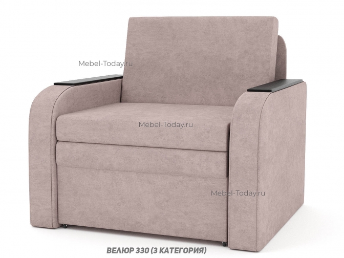 Кресло-кровать Марина 80 ДН (деревянные накладки) на металлокаркасе