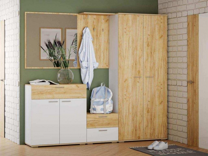 Прихожая Санти 1 Белый/Дуб крафт золотой