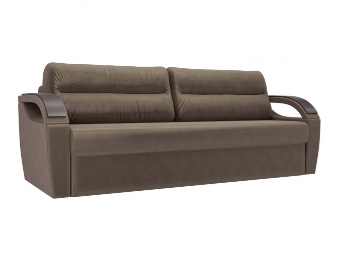 Диван-еврокнижка Форсайт со спальным местом 145х196 флок коричневый