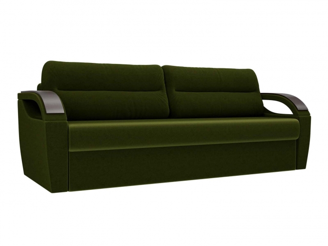Диван-еврокнижка Форсайт со спальным местом 145х196 микровельвет зеленый