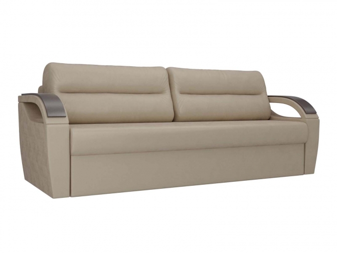 Диван-еврокнижка Форсайт со спальным местом 145х196 флок бежевый