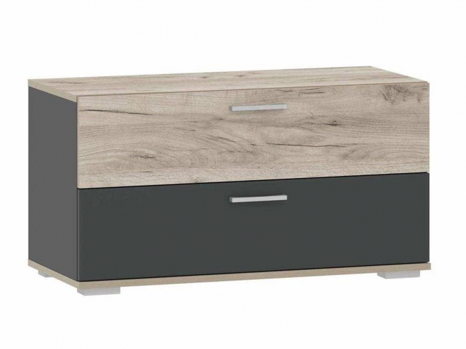 Тумба для обуви Санти НМ 013.25 Антрацит/Дуб крафт серый