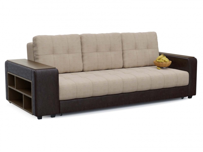 Диван-еврокнижка Милан со спальным местом 160х200 бежевая рогожка