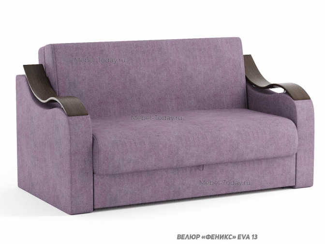 Двуспальный диван аккордеон 140 см Кардинал с мягкими накладками на подлокотниках