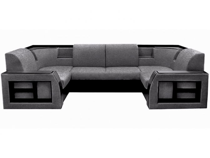 Угловой П-образный диван Ника-2 (Классик-23) графит