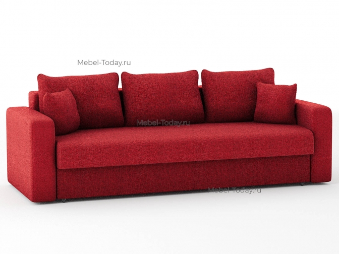 Диван-кровать Ливерпуль еврокнижка рогожка красная