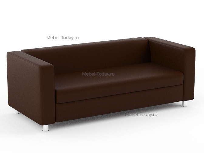 Диван офисный трехместный Клиппан 180*88 см, коричневая экокожа