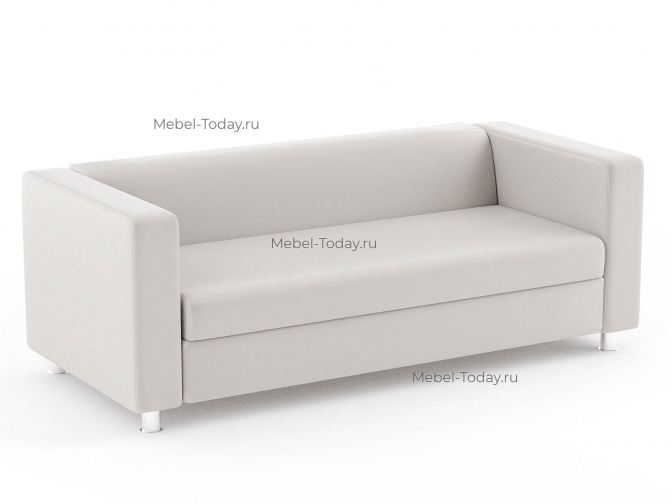 Диван офисный трехместный Клиппан 180*88 см, белая экокожа