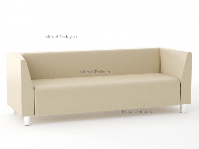 Офисный диван Эволюшен 3-х местный экокожа бежевая