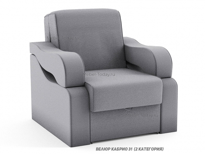 Маленькое кресло-кровать Сильва диз.2 аккордеон со спальным место 60*194, обивка рогожка, флок, велюр, экокожа, бархат