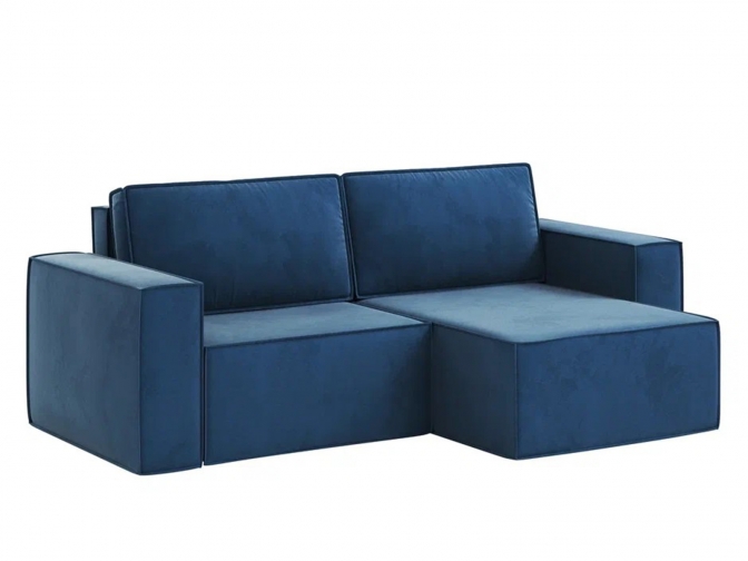 Угловой диван Лофт велюр синий