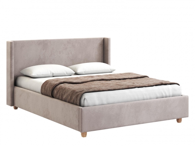 Кровать Венера-9 (1) двуспальная с подъемным механизмом, с мягким изголовьем, ортопедическое основание, ящик для белья, велюр bingo desert