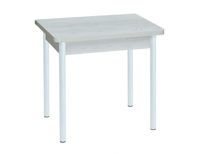 Стол обеденный раскладной Эко 80 бетон белый+белый