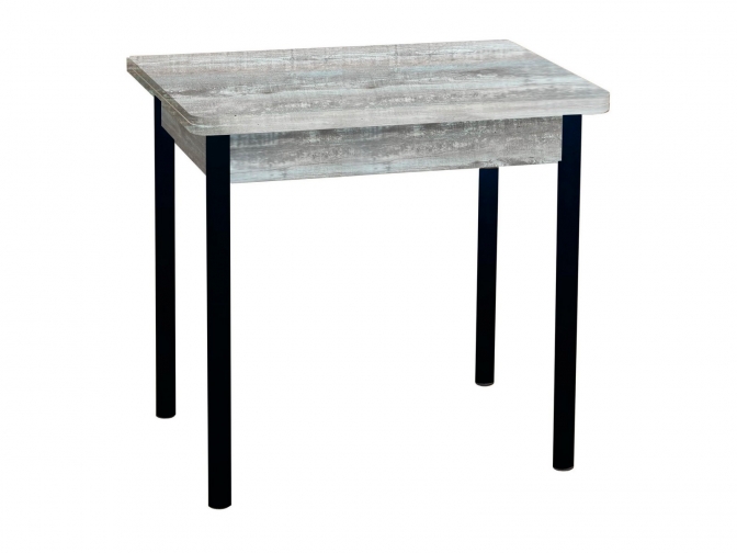 Стол обеденный раскладной Эко 80 бетон темный+черный