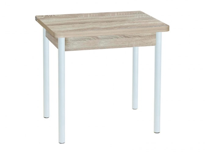 Стол обеденный раскладной Эко 80 дуб сонома+белый