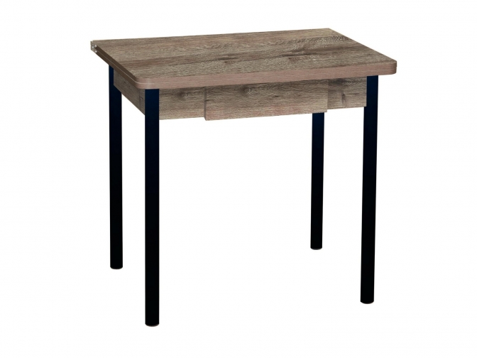 Стол обеденный раскладной Эко 80 с ящиком веллингтон+черный