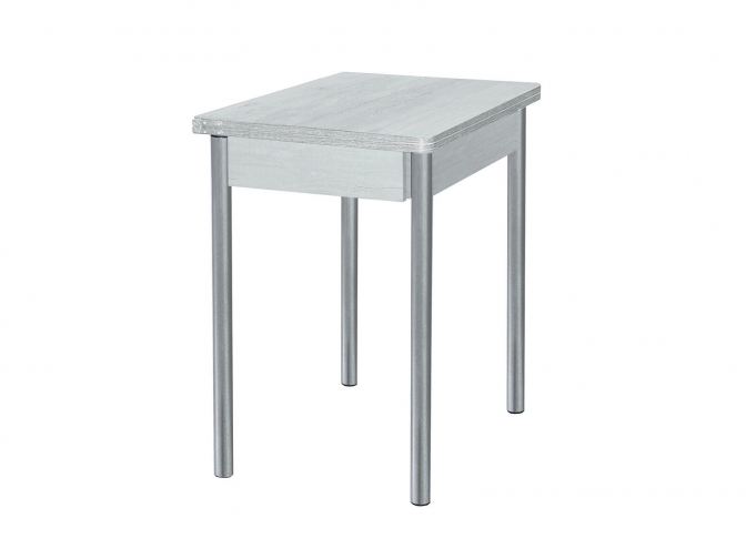 Стол обеденный раскладной Глайдер бетон белый+металлик