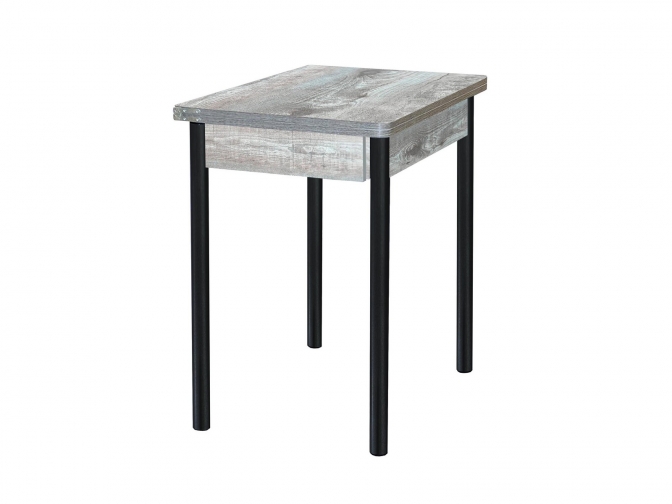 Стол обеденный раскладной Глайдер бетон белый+черный