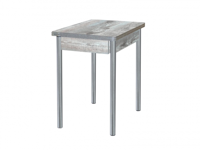 Стол обеденный раскладной Глайдер бетон темный+металлик