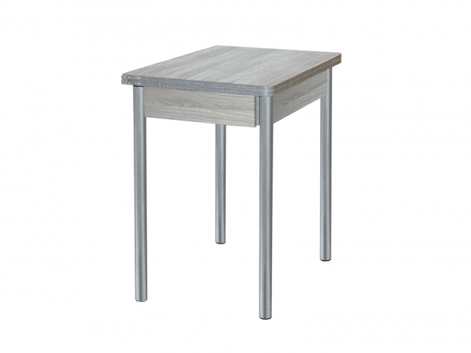 Стол обеденный раскладной Глайдер ясень светлый+металлик