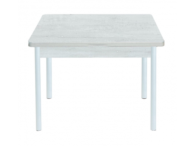 Стол обеденный раскладной Симпл бетон белый+белый