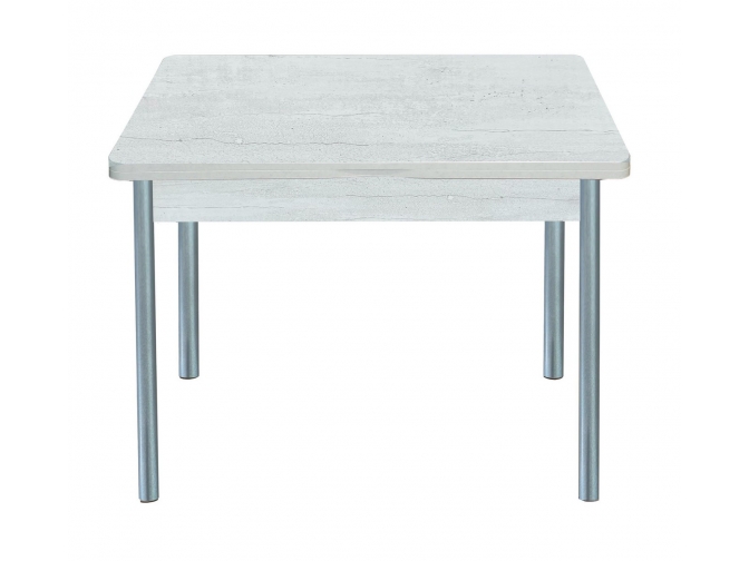 Стол обеденный раскладной Симпл бетон белый+металлик
