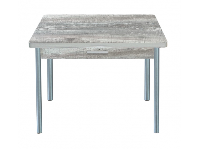 Стол обеденный раскладной Симпл с ящиком бетон темный+черный