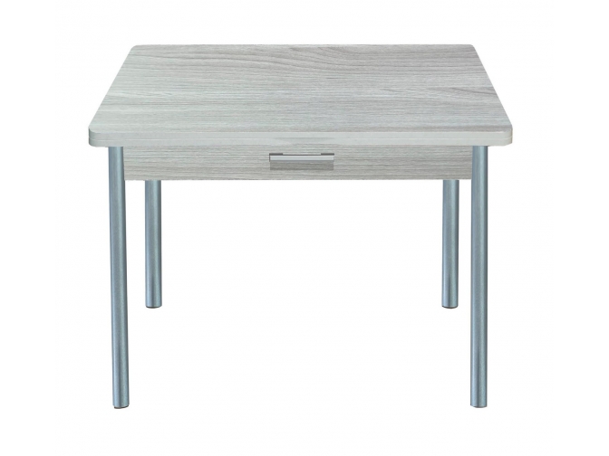 Стол обеденный раскладной Симпл с ящиком шимо светлый+металлик