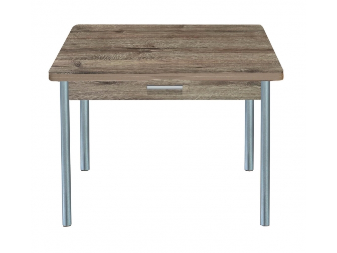 Стол обеденный раскладной Симпл с ящиком веллингтон+металлик