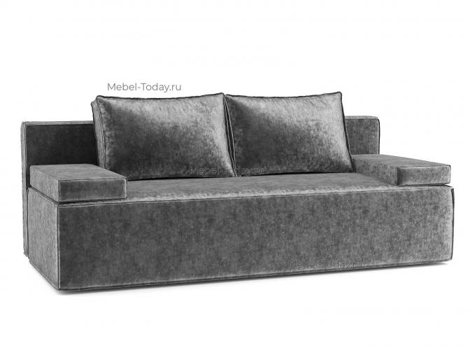 Диван еврокнижка Лофт Мини П обивка Плюш серый