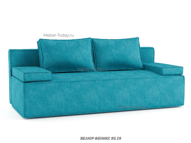 Диван Лофт еврокнижка без подлокотников, две подушки и два валика, спальное место 140*190 см