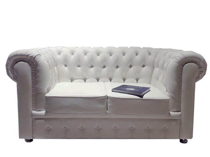 Диван Честер 2-х местный белый