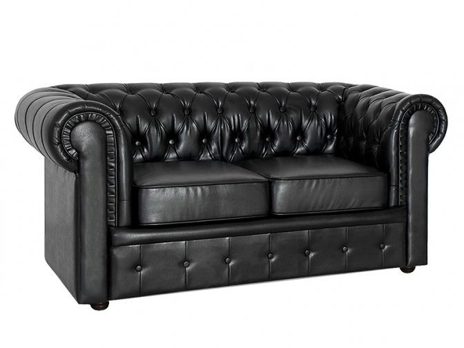Диван Честер 2-х местный черный