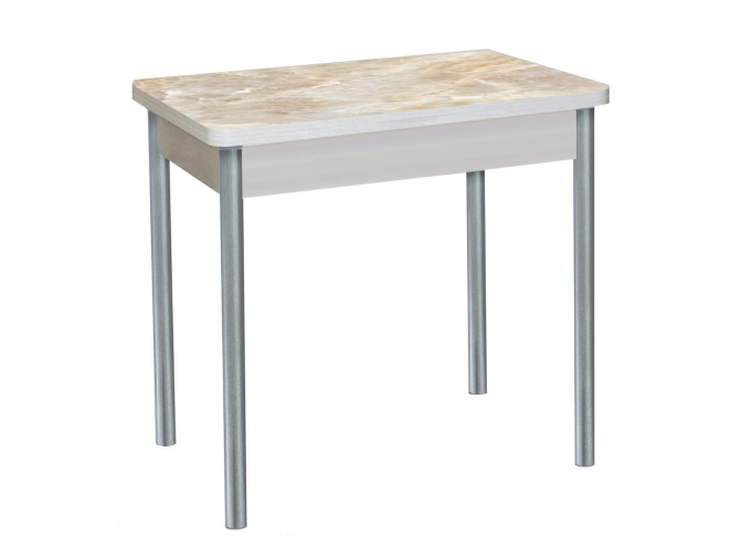 Стол обеденный поворотно-раскладной Бронкс фотопечать оникс дуб молочный+металлик