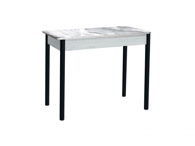 Стол обеденный раздвижной Нью-Йорк фотопечать мрамор бел. бетон белый+черный