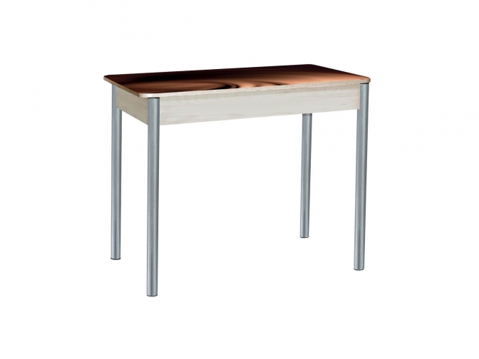 Стол обеденный раздвижной Нью-Йорк фотопечать шоколад дуб молочный+металлик