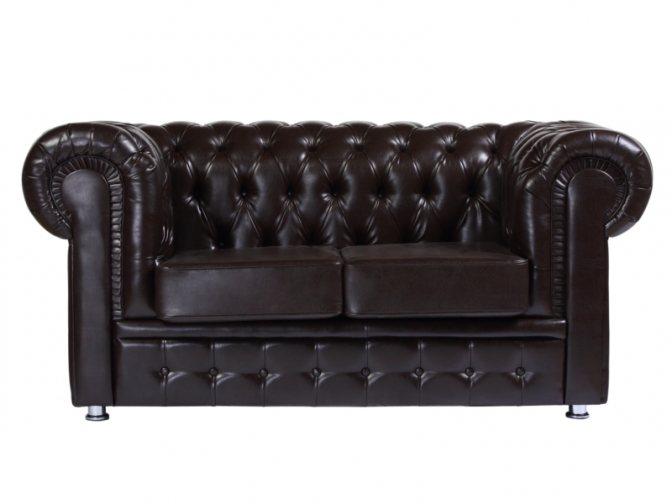 Диван Честер 2-х местный коричневый