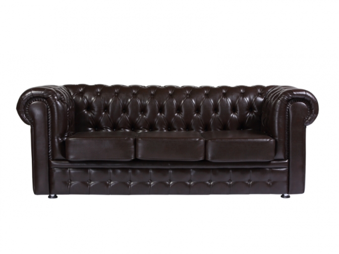 Диван Честер 3- х местный коричневый