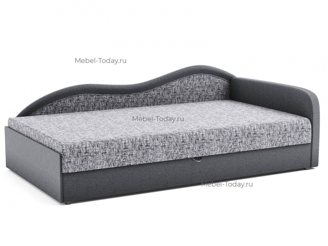 Кушетка-тахта Юлия Люкс угловая 120 см, фигурная спинка, ящик, Эконом