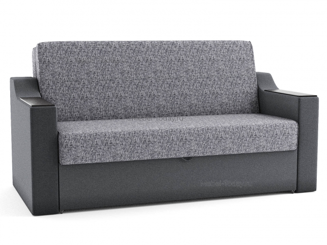 Диван-аккордеон Людмила 160 ДН с деревянными прямыми подлокотинками, спальное место 160*195 см