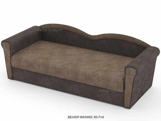 Тахта Багира с фигурной спинкой и ящиком для белья и двумя подлокотниками спальное место 90*190