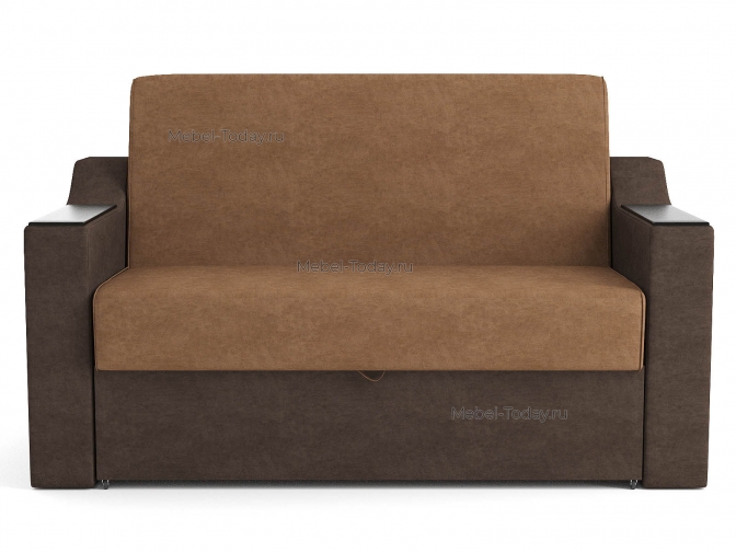 Диван-аккордеон двуспальный Людмила с МДФ подлокотниками прямыми, спальное место 140*195